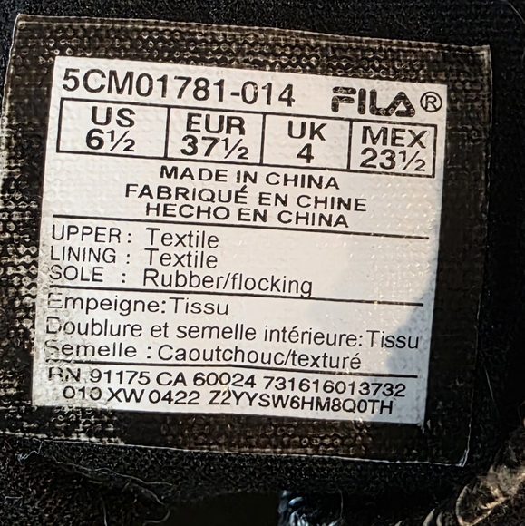 FILA Women's Black High-top Canvas Platform Sneakers - Picture 16 of 16